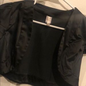 Black crop satin coverup